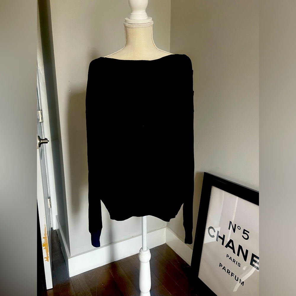 J.Crew black wide neck sweater
